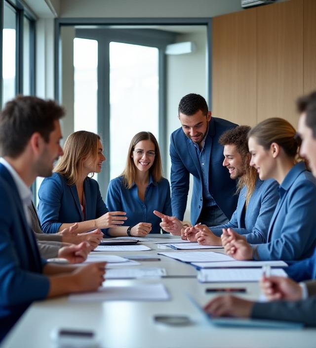 Il team di Vetro Vapore durante una riunione strategica.